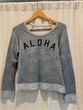 Sundry - ALOHA palm tree Grey Pullover